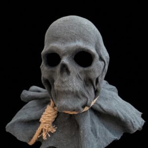 Black Burlap Scarecrow Skull Mask